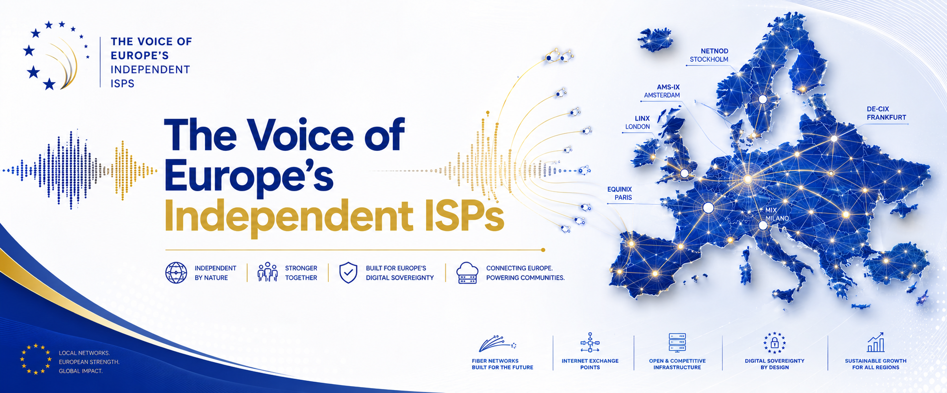EAI-ISP — The Voice of Europe's Independent ISPs. Independent by nature, stronger together, built for Europe's digital sovereignty, connecting Europe and powering communities.